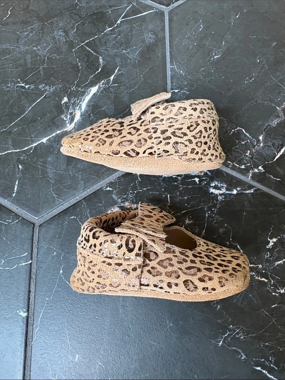 Baby Leopard Print Mary Jane Shoes - Tan